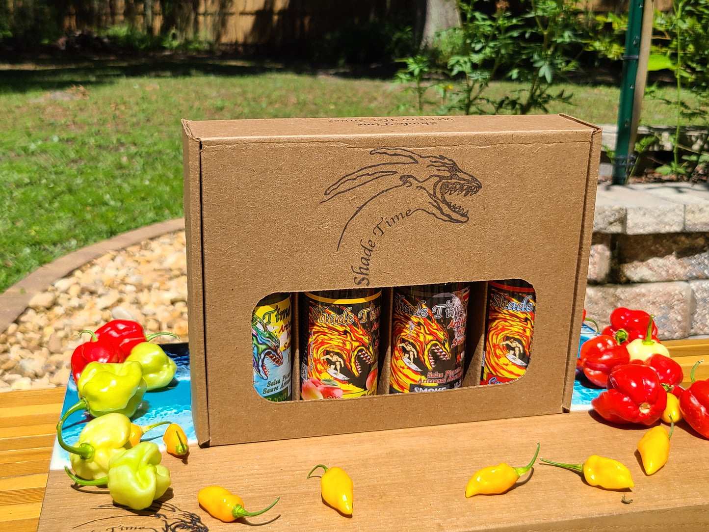 Shade Time 4-Pack box 5 fl oz hot sauces