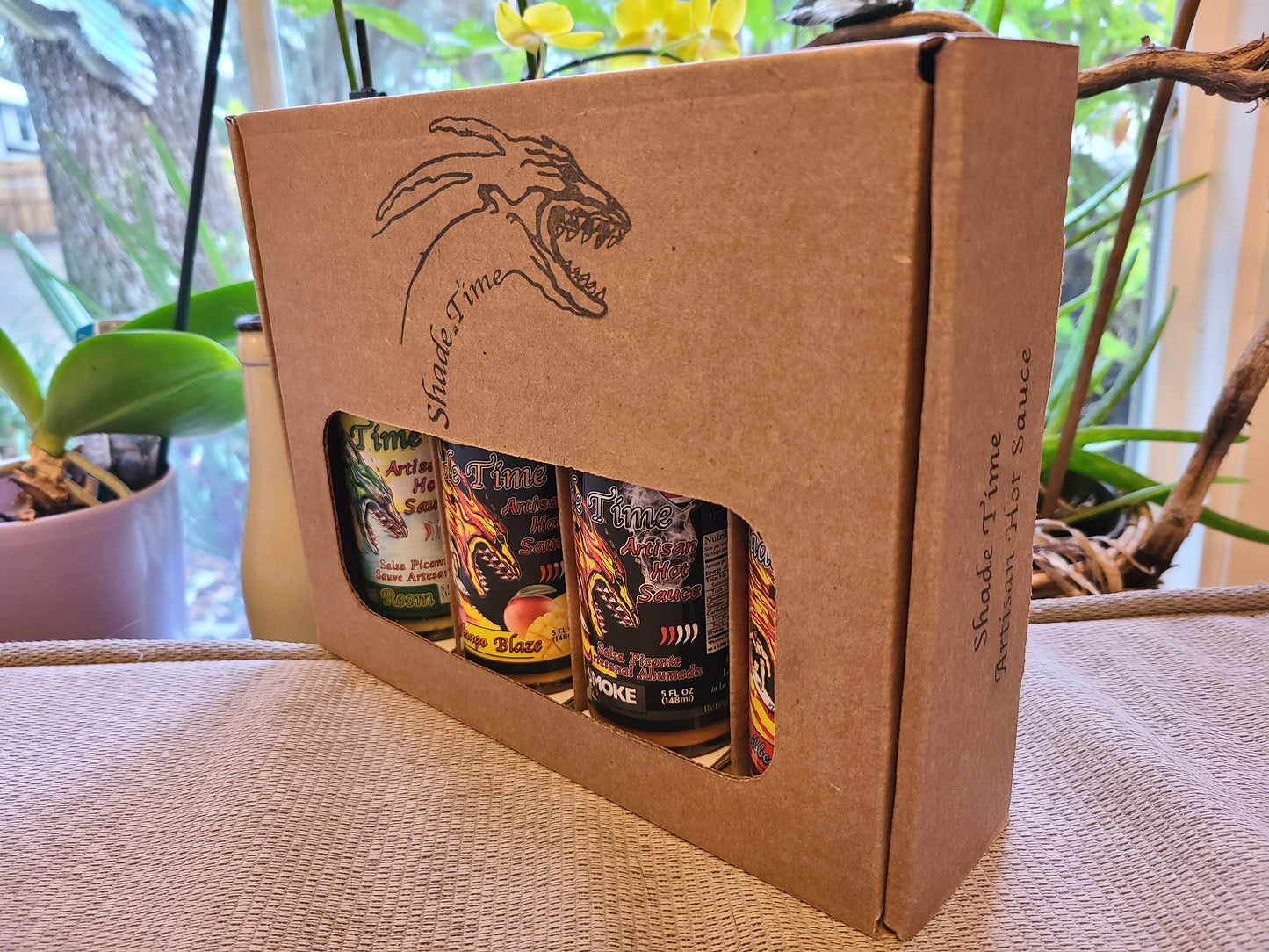 Shade Time 4-Pack box 5 fl oz hot sauces