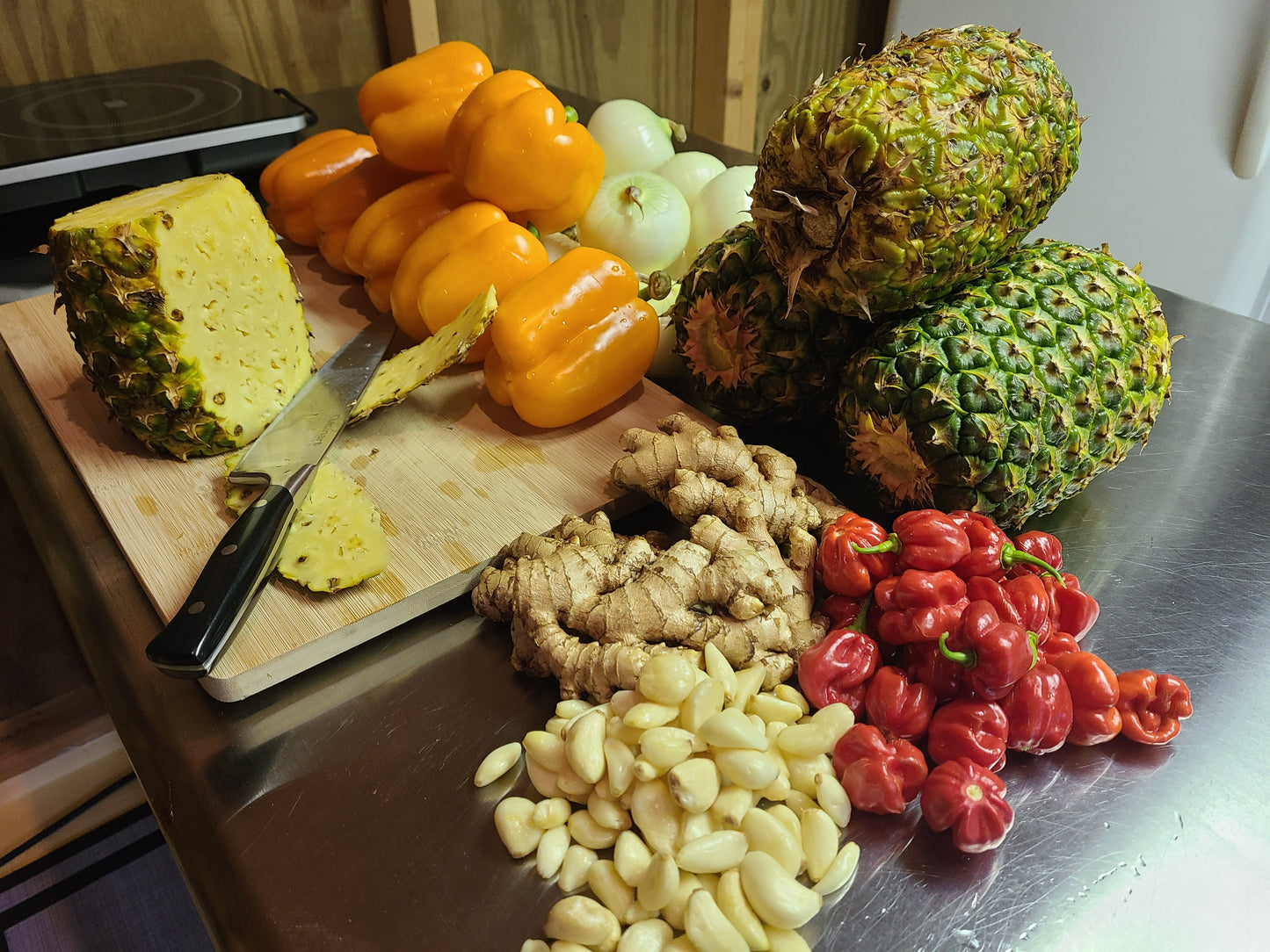 "Processing ingredients for Shade Time Piña Ginger"