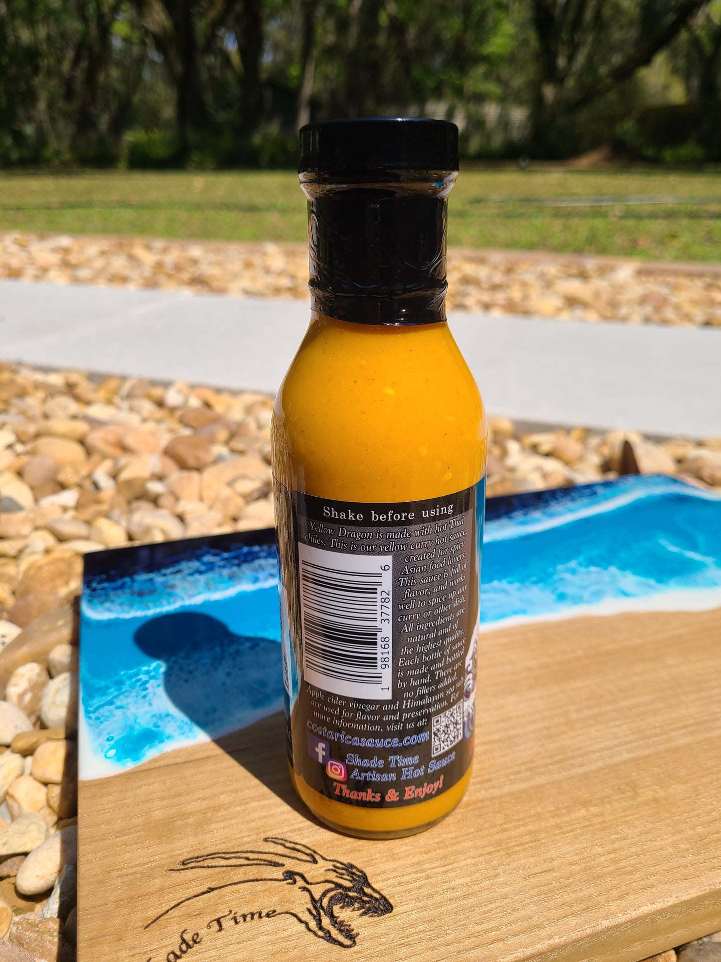 "Yellow Dragon Curry Thai yellow curry sauce with red Thai chilis"