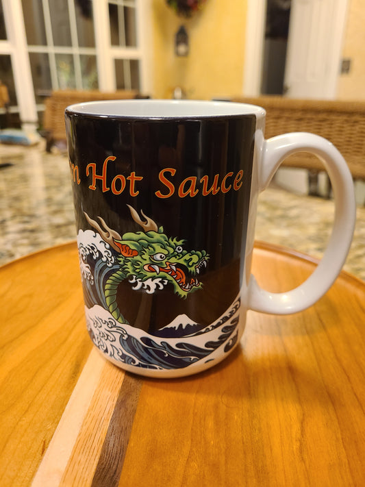 "Spicy Thai hot sauce themed coffee mug from Shade Time"