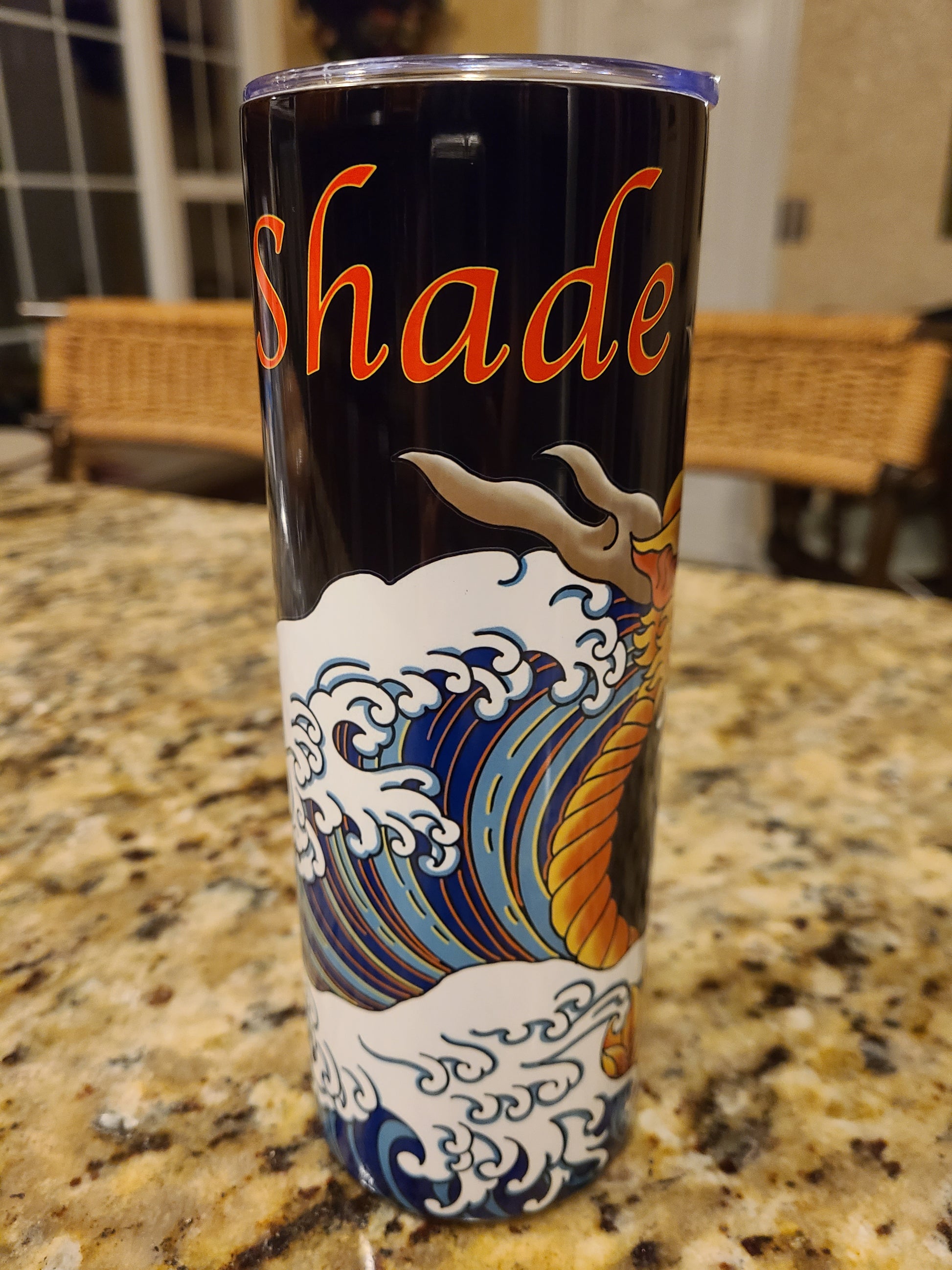 Shade Time 20 oz insulated stainless steel tumbler with custom artwork